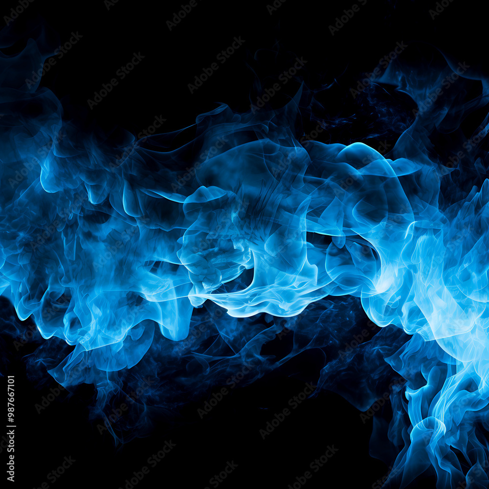 Obraz premium Blue Flames on Black