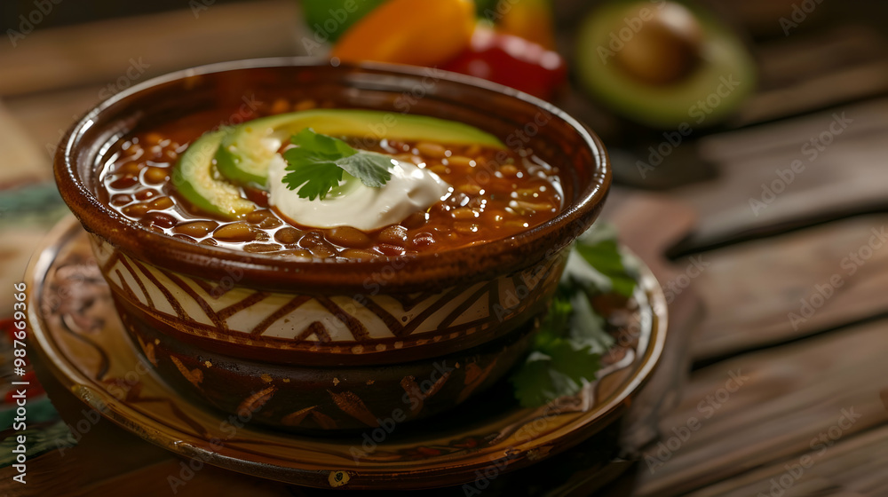 Delicious Chili with Avocado and Sour Cream A Cozy and Savory Meal Delicious Chili with Avocado and Sour Cream A Cozy and Savory Meal