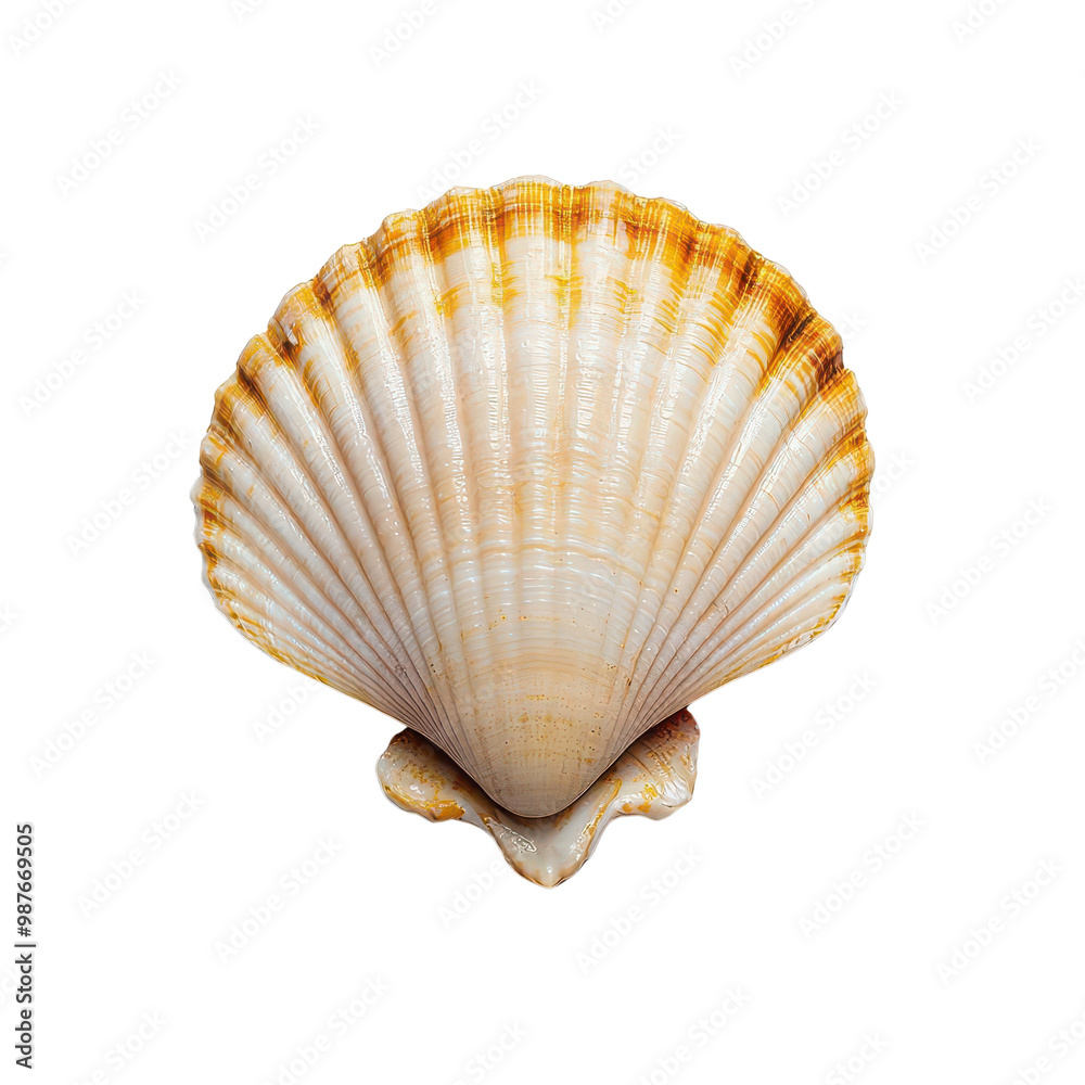 Vibrant scallop shell on a white isolated background. Vibrant scallop shell on a white isolated background.