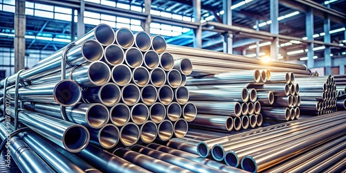 a stack of metal tubes 