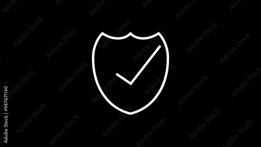 shield icon animation with check mark, tick mark verified icon, Success, correct or right choice ico shield icon animation with check mark, tick mark verified icon, Success, correct or right choice ico