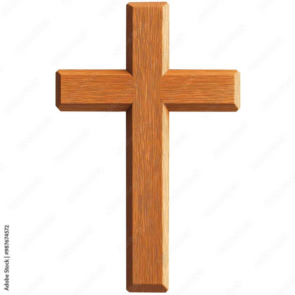 3D Wooden Cross with Texture Isolated on Transparent Background 3D Wooden Cross with Texture Isolated on Transparent Background
