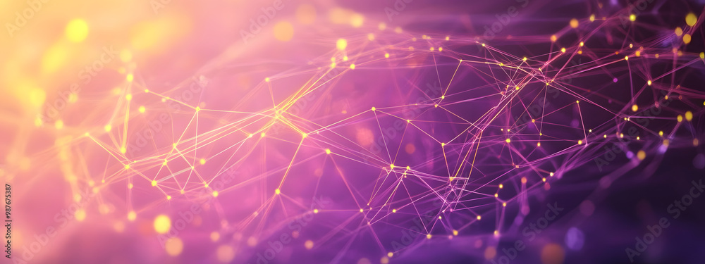 a high-tech background with a digital mesh network design in Lemon Yellow and Violet gradients, suited for a cybersecurity application's user interface, generative ai a high-tech background with a digital mesh network design in Lemon Yellow and Violet gradients, suited for a cybersecurity application's user interface, generative ai