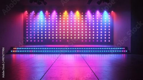 Colorful Stage Lighting with Bright LED Background