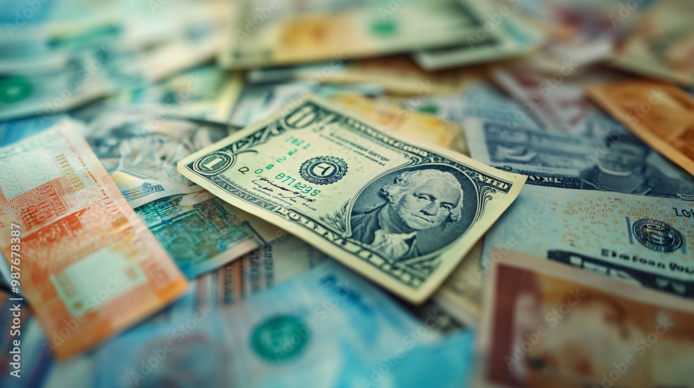 Global Online Marketplace: Multi-currency Payments & Exchange Rates Close-up Global Online Marketplace: Multi-currency Payments & Exchange Rates Close-up