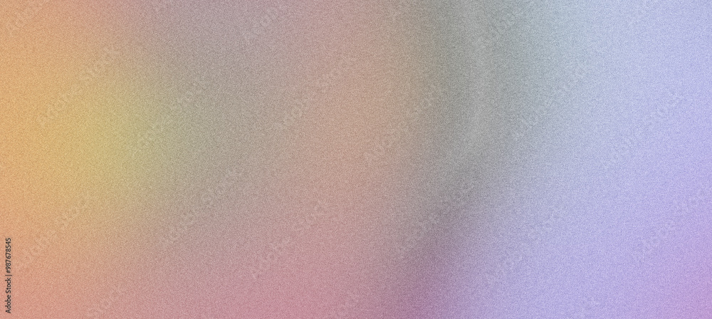Fototapeta premium Pastel color gradient from yellow to purple set against a grainy textured background