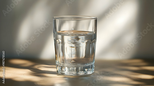 Glass of Water with Light and Shadow Realistic Image