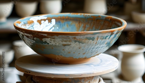 Handcrafted Ceramic Bowls Awaiting Firing in Artisan Pottery Studio