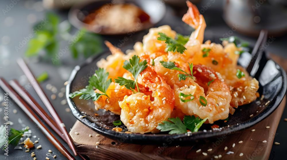 Crispy Tempura Shrimp with Sesame Seeds A Delicious Asian Dish Crispy Tempura Shrimp with Sesame Seeds A Delicious Asian Dish