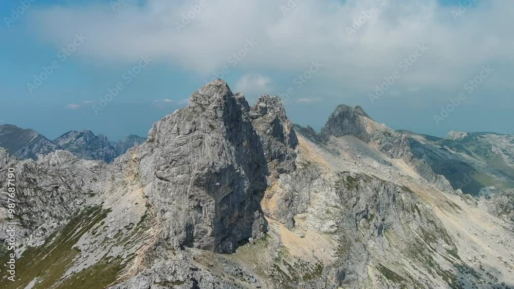 Flying in Durmitor mountains. Durmitor National park in Montenegro. Beautiful aerial mountain landscape, 4k Flying in Durmitor mountains. Durmitor National park in Montenegro. Beautiful aerial mountain landscape, 4k