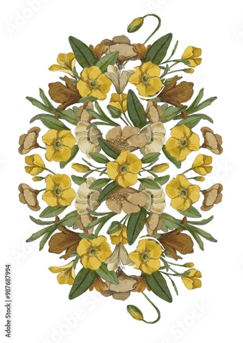 floral watercolor hand drawn illustration 
