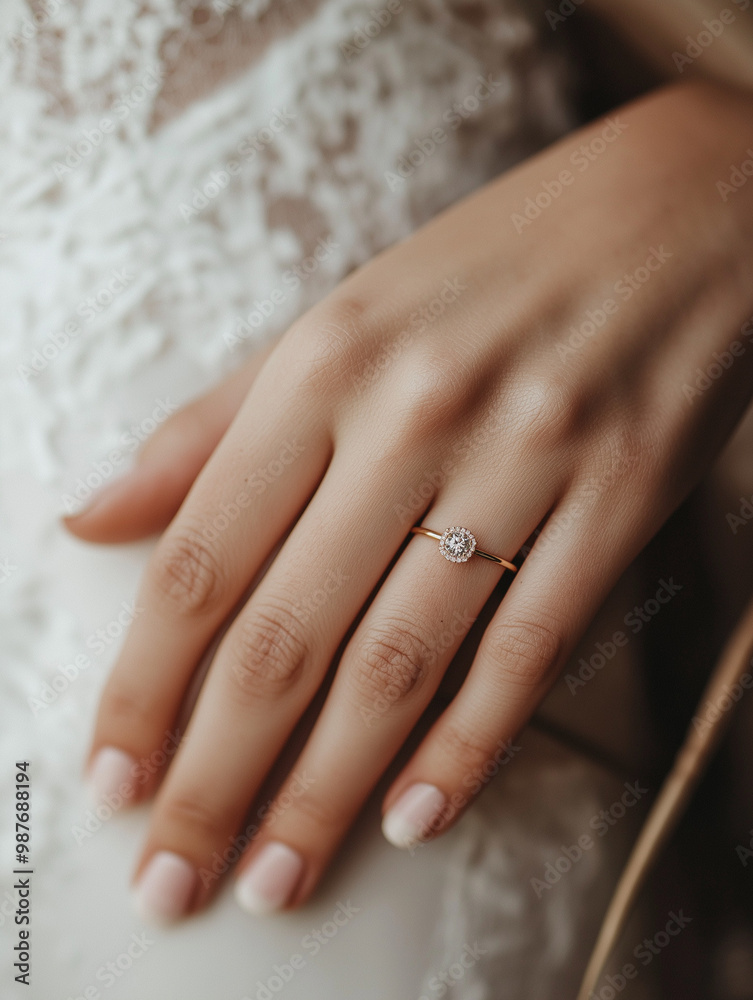 Elegant hand adorned with a diamond ring, showcasing beauty and style, perfect for bridal and engagement photography. Elegant hand adorned with a diamond ring, showcasing beauty and style, perfect for bridal and engagement photography.