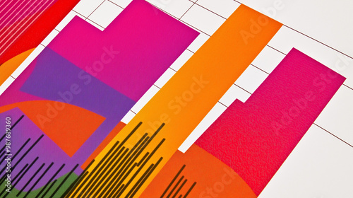 Colorful abstract bar graph showing market growth