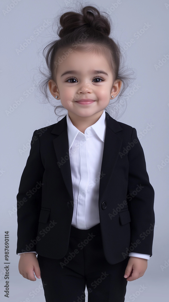 Adorable Toddler in Business Suit Smiling with Professional Confidence Adorable Toddler in Business Suit Smiling with Professional Confidence