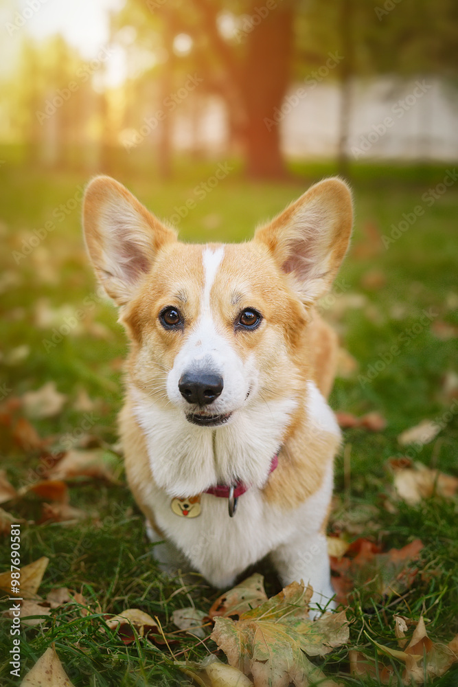 beautiful corgi dog in the autumn park beautiful corgi dog in the autumn park