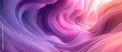 Dreamy Pink and Purple Swirling Gradients Abstract Background with Copy Space