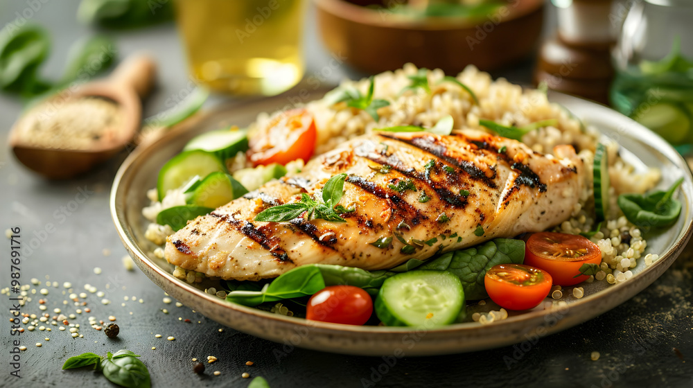Grilled Chicken with Quinoa Salad A Delicious and Healthy Dinner Grilled Chicken with Quinoa Salad A Delicious and Healthy Dinner