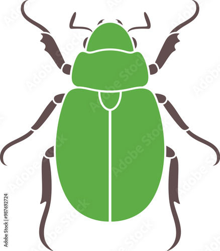 Scarab beetle logo. Isolated scarab beetle on white background