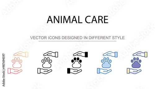 Animal Care icon design with white background stock illustration