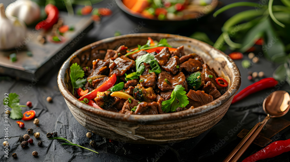 Beef Stir Fry with Broccoli and Red Pepper Asian Cuisine Beef Stir Fry with Broccoli and Red Pepper Asian Cuisine