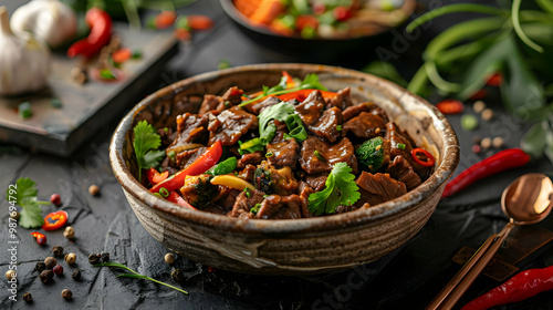 Beef Stir Fry with Broccoli and Red Pepper Asian Cuisine