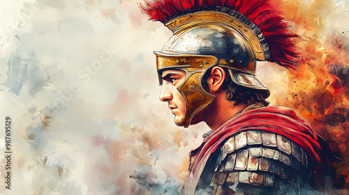 Watercolour painting of alexander the great who was the son of phillip ii the king of macedonia who became a great brave military leader, stock illustration image. Persian Empire. Illustration photo