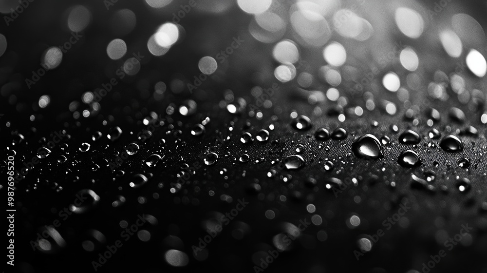 Water Droplets on a Dark Surface. Water Droplets On Dark Cover Background. Generate Ai Image Water Droplets on a Dark Surface. Water Droplets On Dark Cover Background. Generate Ai Image