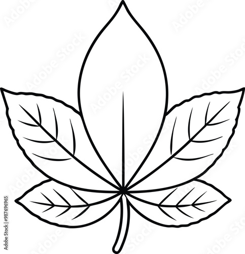 Wallpaper Mural Elegant Horse Chestnut Leaf Thin Line Vector Art for Creative Projects
 Torontodigital.ca