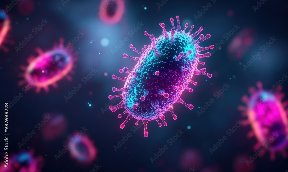 Coronavirus particle 3D rendering. Coronavirus particle 3D rendering.