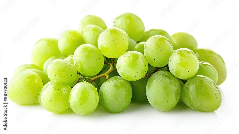 Fresh Green Grapes Isolated on White Background Fresh Green Grapes Isolated on White Background