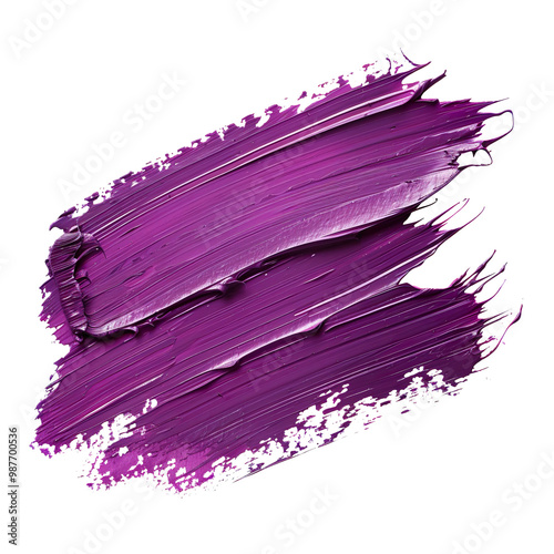 Vibrant Purple Paint Brush Stroke on a transparent background photo