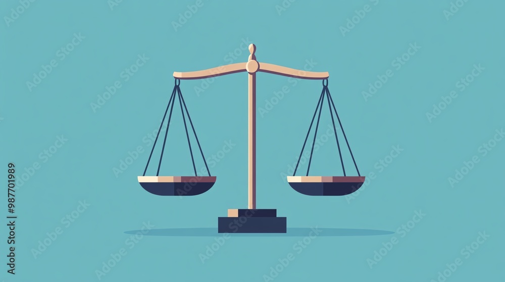 Ethical Balance Concept with Justice Scales in Light and Dark - Flat Design Illustration Ethical Balance Concept with Justice Scales in Light and Dark - Flat Design Illustration