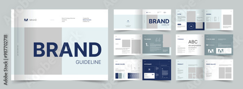 Landscape Brand Guideline Presentation Layout, Minimalist luxury Brand Guide Template, Brochure Template photo