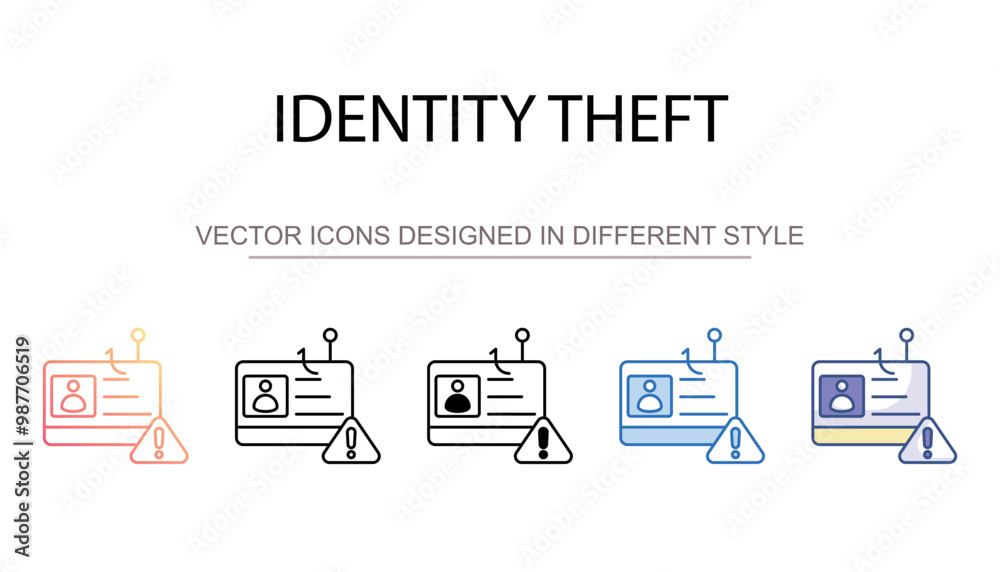 Identity Theft icon design with white background stock illustration Identity Theft icon design with white background stock illustration