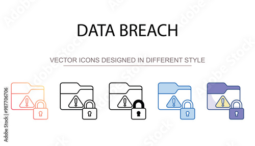 Data Breach icon design with white background stock illustration