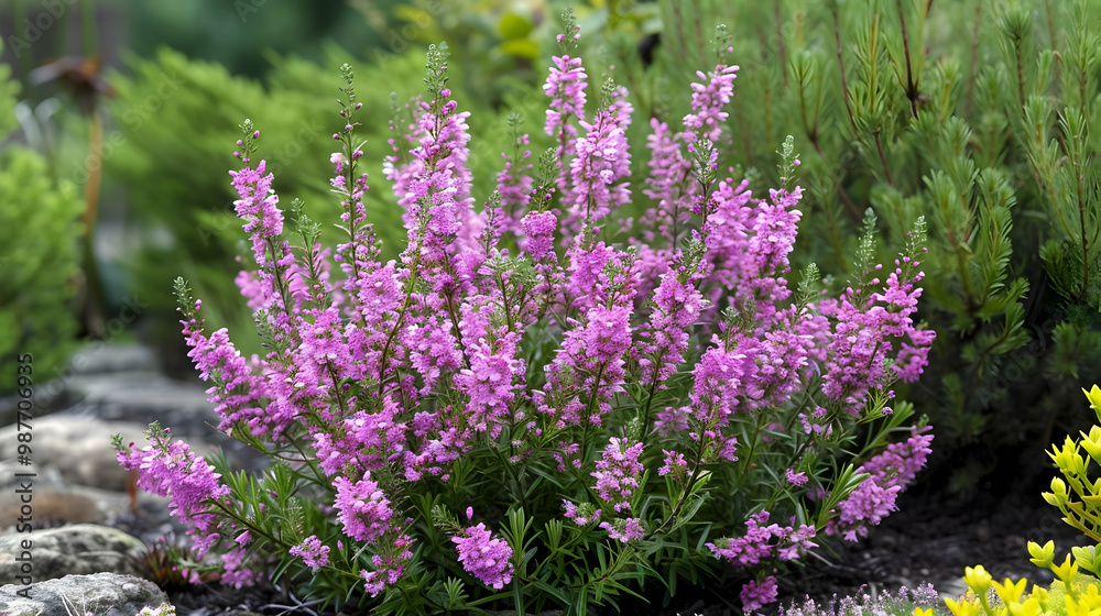 Obraz premium Vibrant Pink Flowers Blooming in a Lush Garden