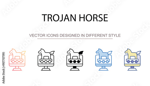 Trojan Horse icon design with white background stock illustration