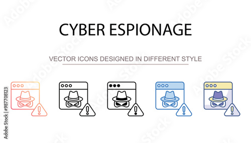 Cyber Espionage icon design with white background stock illustration