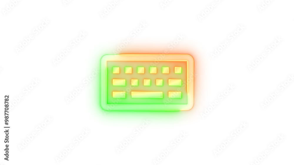Neon icon keyboard classic symbol green brown color transparent background Neon icon keyboard classic symbol green brown color transparent background