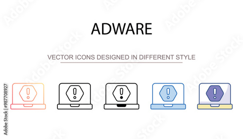 Adware icon design with white background stock illustration