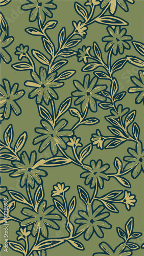 botanical floral vector seamless pattern with roses herbs and leaves big set background with flowers