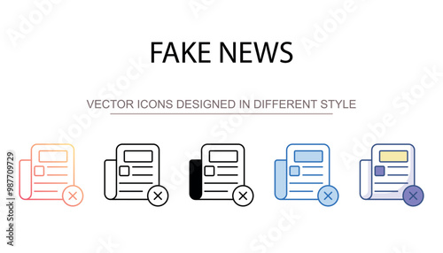 Fake News icon design with white background stock illustration