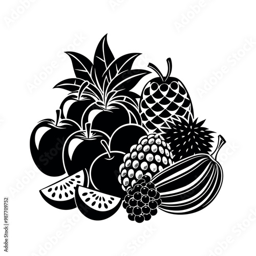 fruit vector silhouette