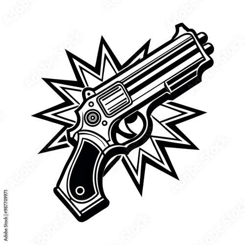 Gun icon vector silhouette