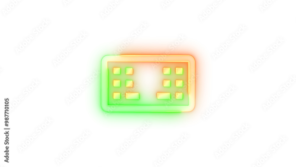 Neon icon keyboard split symbol green brown color transparent background Neon icon keyboard split symbol green brown color transparent background