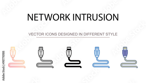 Network Intrusion icon design with white background stock illustration