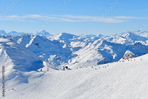 Slopes of Courchevel ski resort