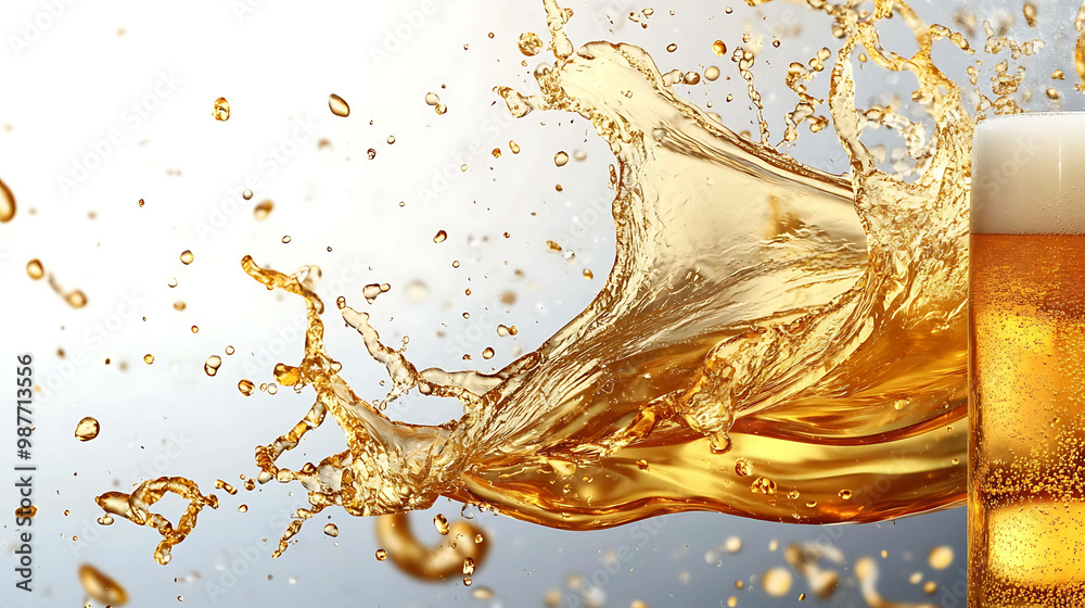 Closeup image of beer splashing out of a glass. Closeup image of beer splashing out of a glass.