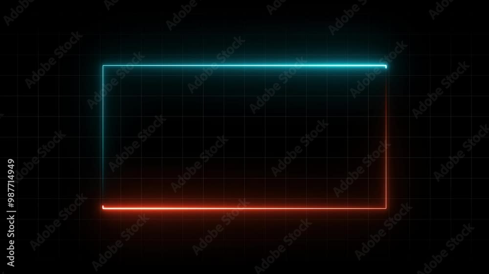 Moving Neon Rectangle Frame Animation. Moving Neon Rectangle Frame Animation.