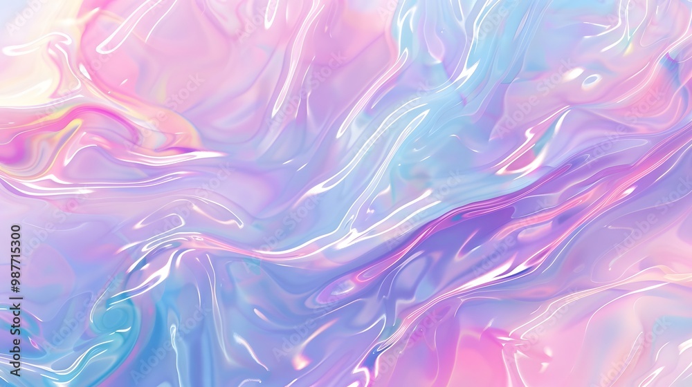 Abstract Iridescent Liquid Background with Pastel Swirls Abstract Iridescent Liquid Background with Pastel Swirls